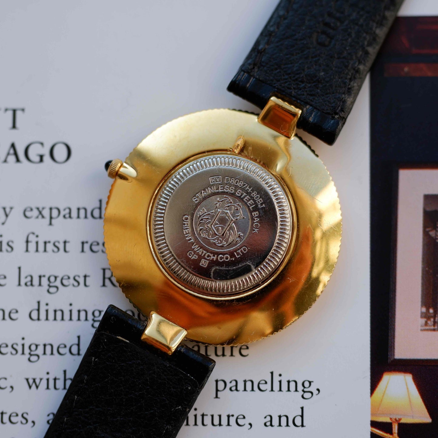 Vintage Orient Dress Watch Guilloche Dial Golden 80s Mint