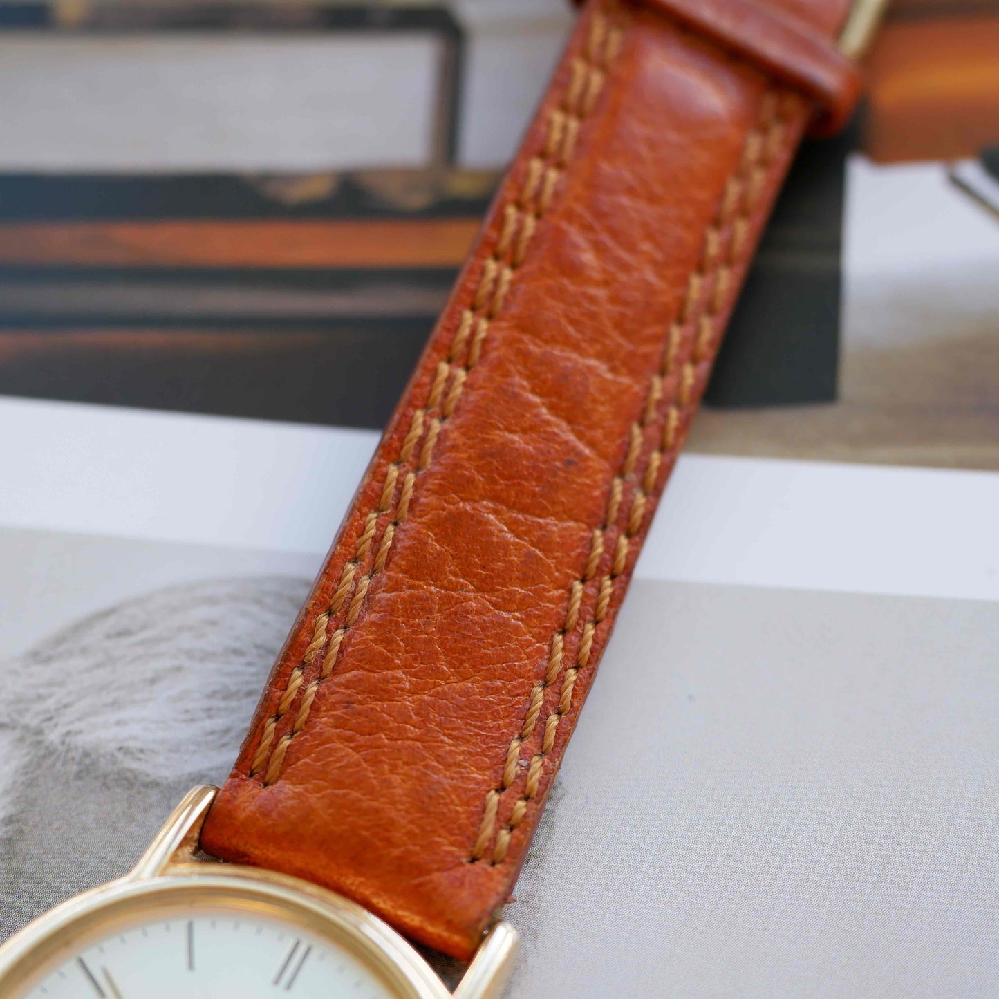 Vintage Citizen Dress Watch 80s Gold White Sunburst Dial Quartz