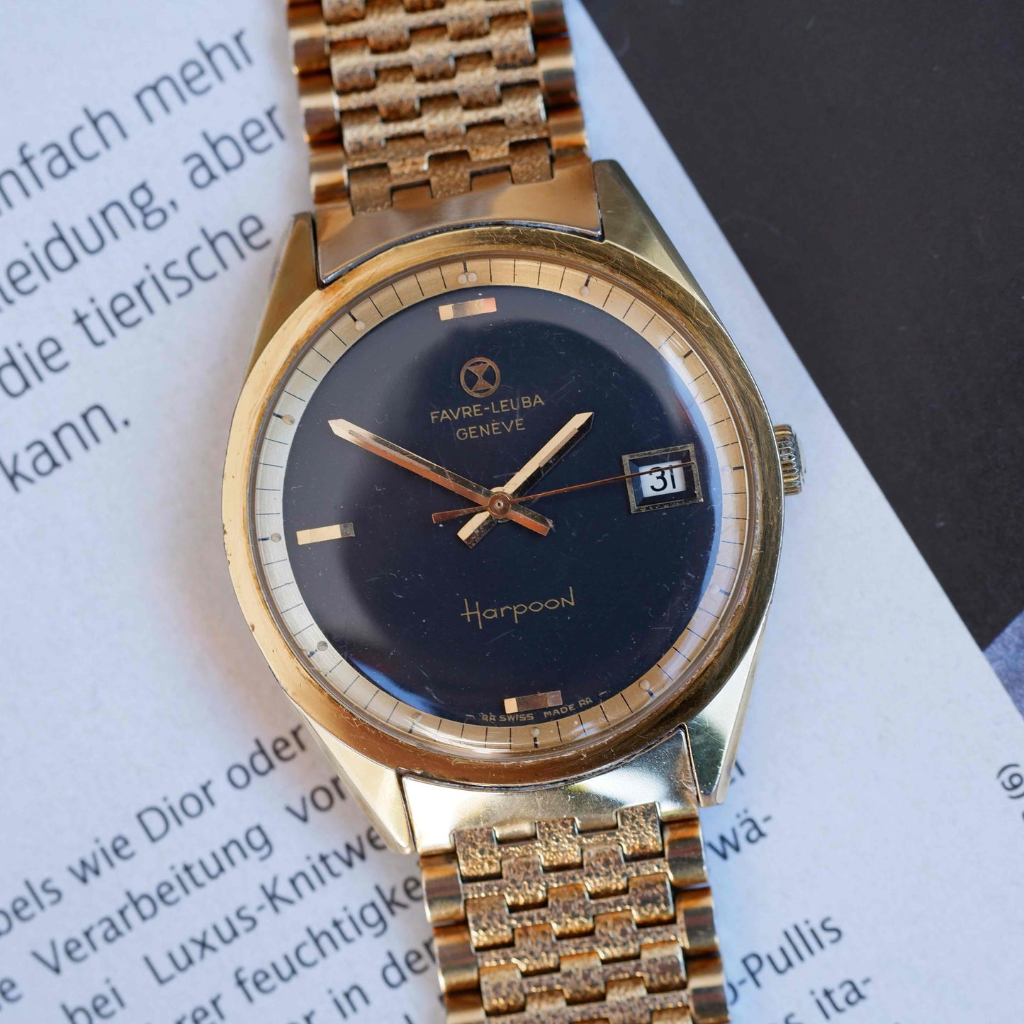 Vintage Favre Leuba Harpoon Automatic Rare Radon Dial 60s