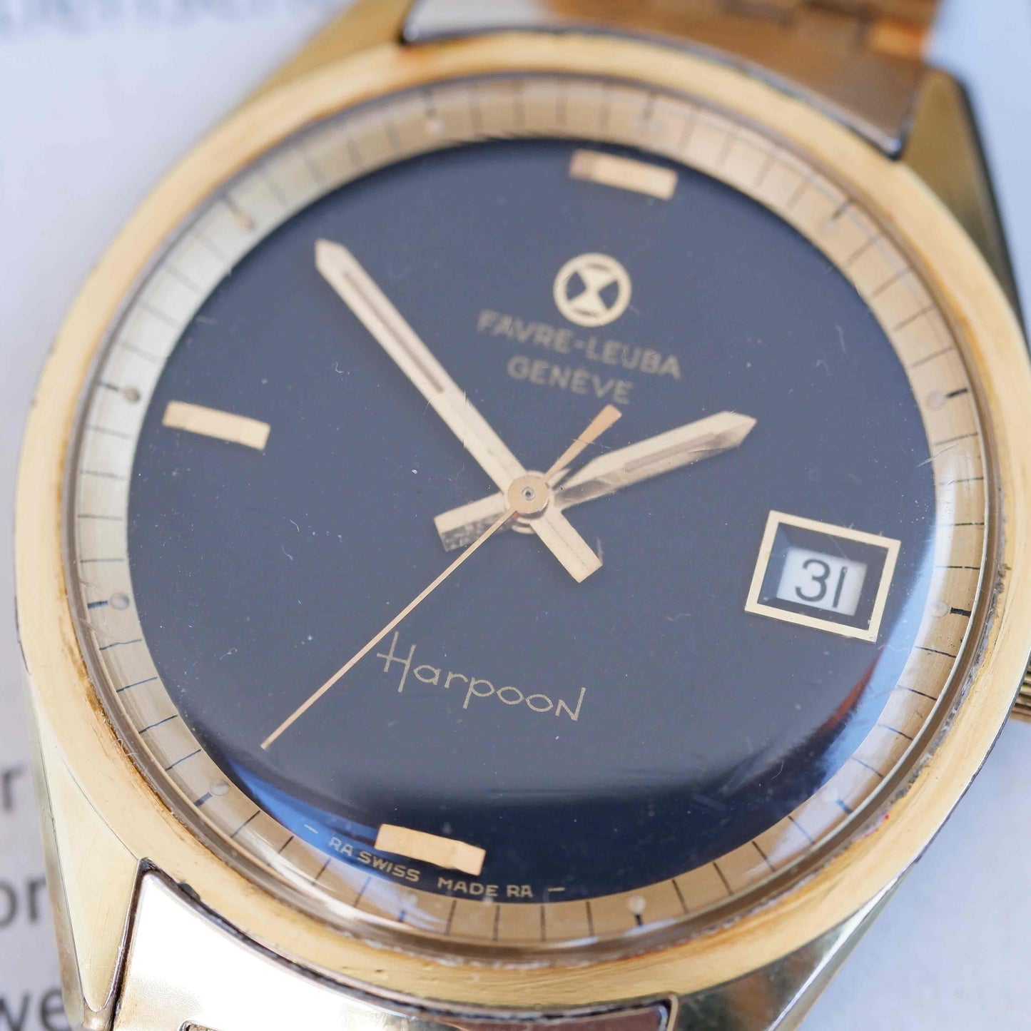 Vintage Favre Leuba Harpoon Automatic Rare Radon Dial 60s