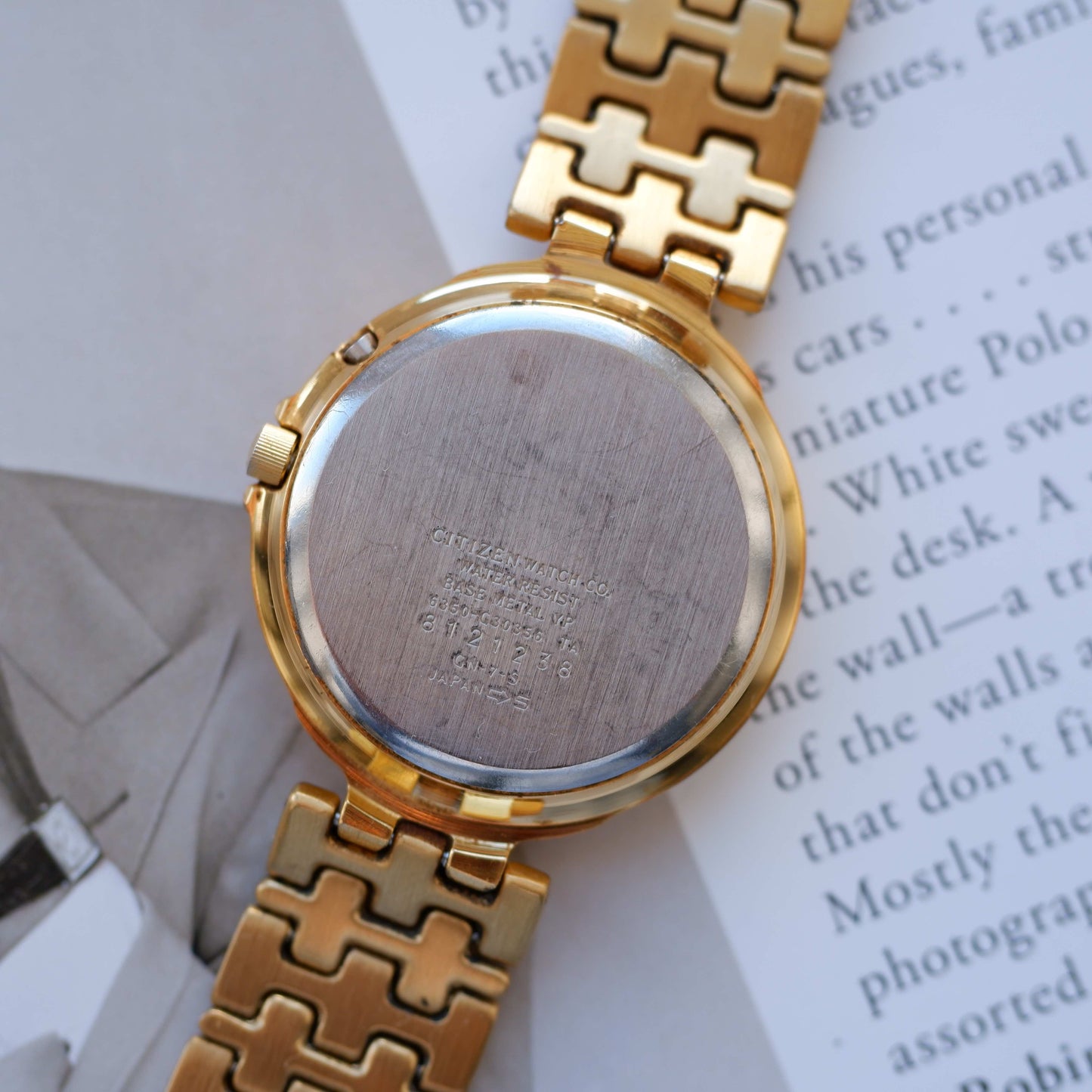 Vintage Citizen Espreme 100 Moon Phase Watch 90s Gold Quartz