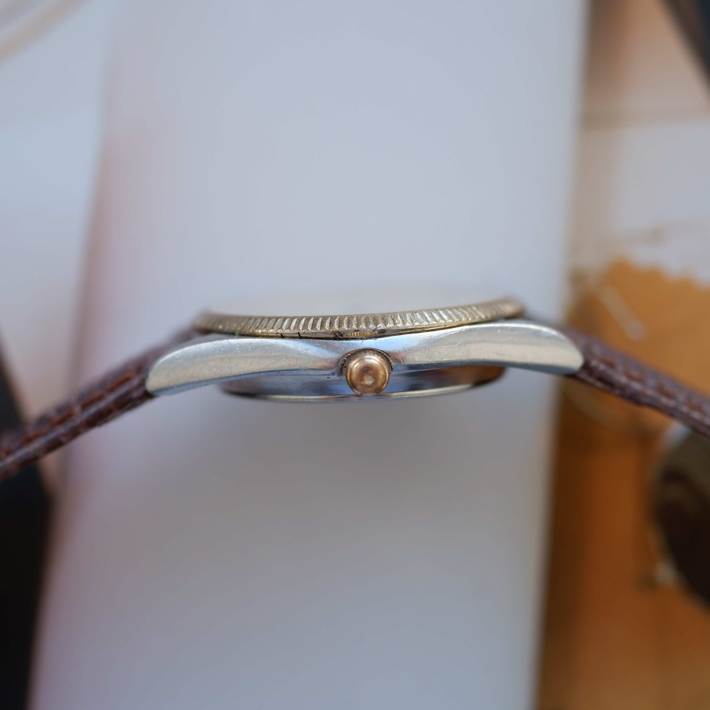 Vintage Citizen Dress Watch Day Date 70s Gold Two Tone Ivory Dial Quartz