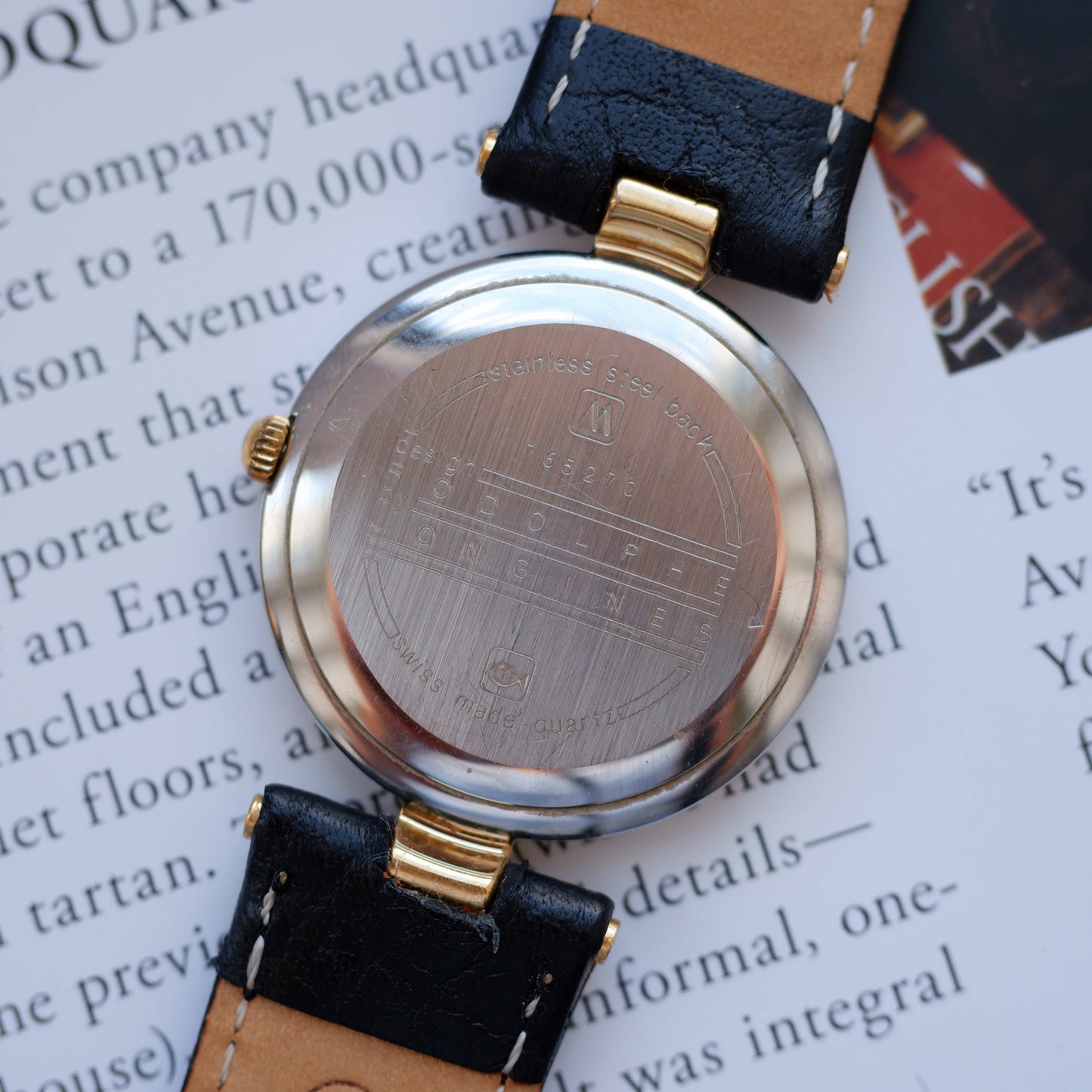 Vintage Longines Rodolphe Watch 80s Gold Two Tone White Dial