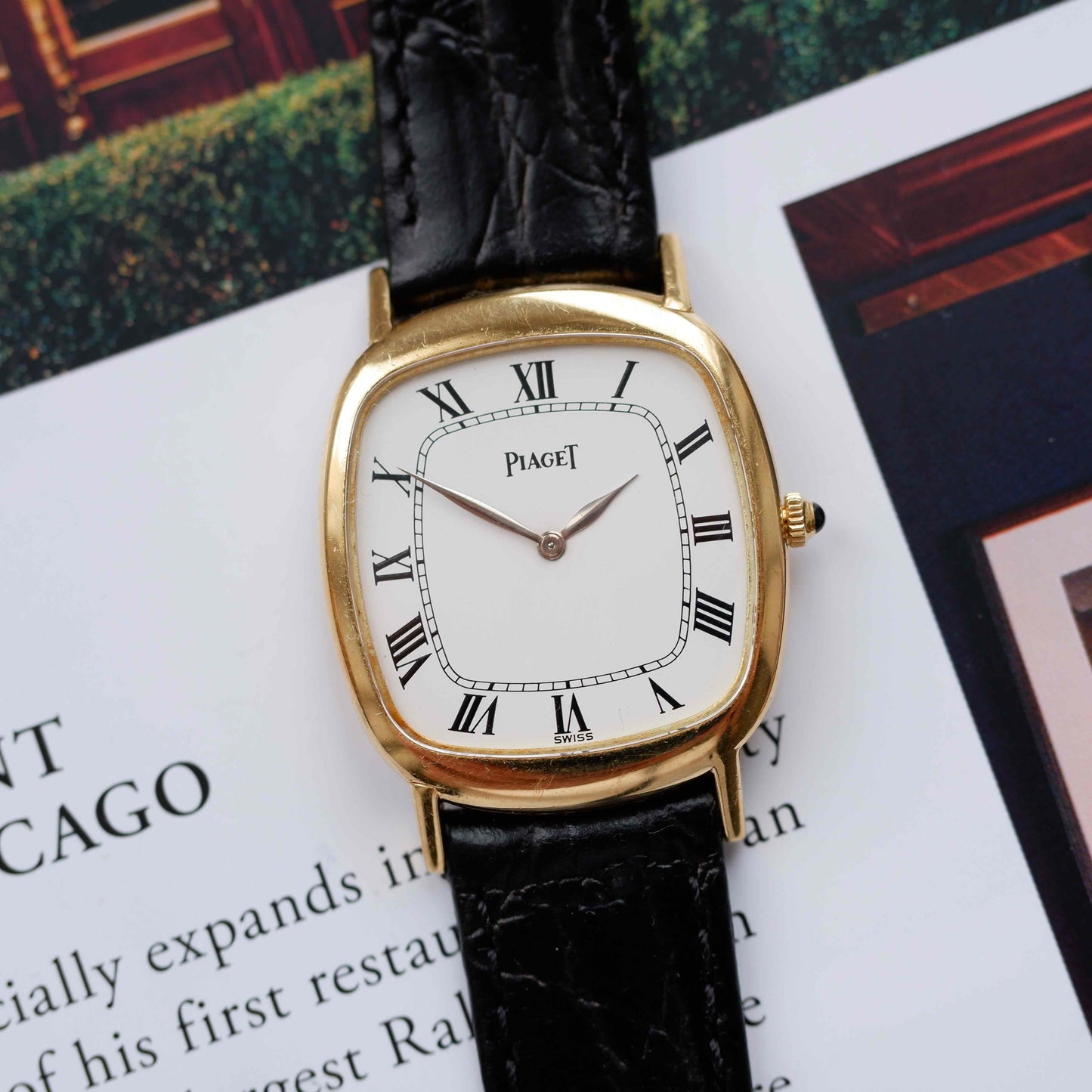 Vintage Piaget Onyx Ellipse Ref.9454 Mechanical 70s 18k Gold Ultra Slim Mint