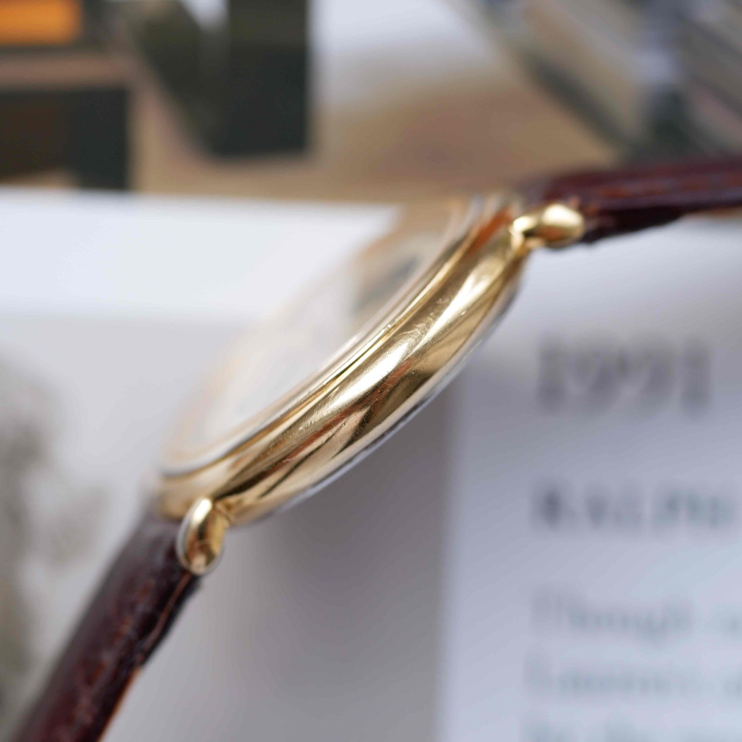 Vintage Seiko Moon Phase Ref.6F22-6059 Dress Watch 80s Gold White Dial Quartz
