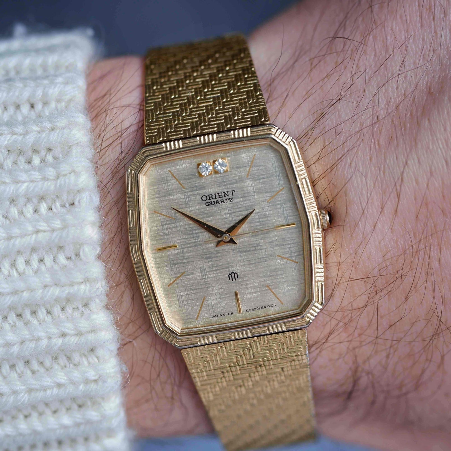 Vintage Orient Champagne Dial Diamond Quartz from the 70s