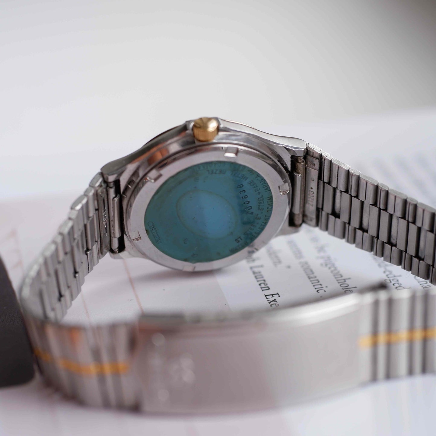 Vintage Seiko SQ100 Day and Date Quartz Two Tone Gold from the 80s