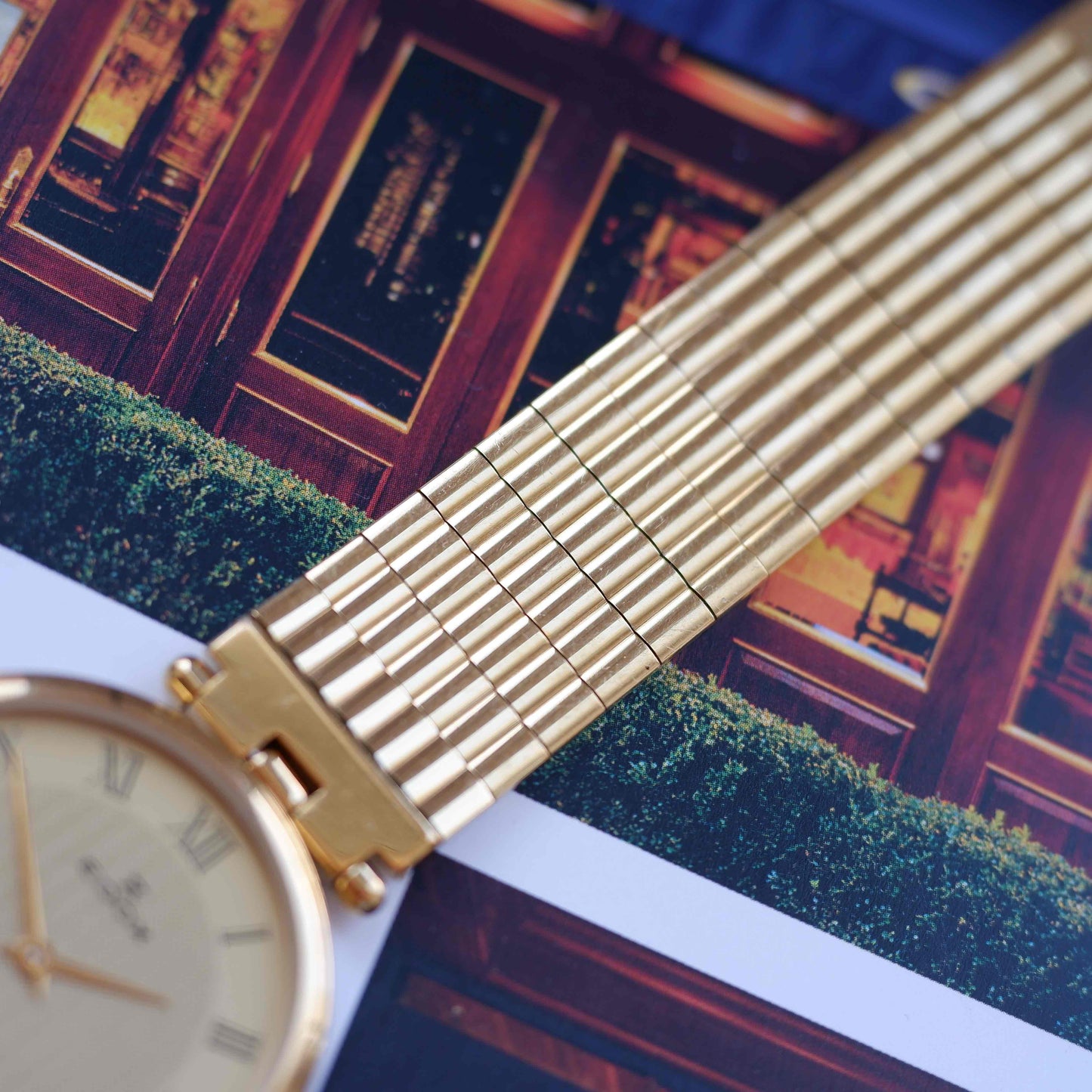 Vintage Edox Roman Dial Gold Plated Quartz Watch 80s