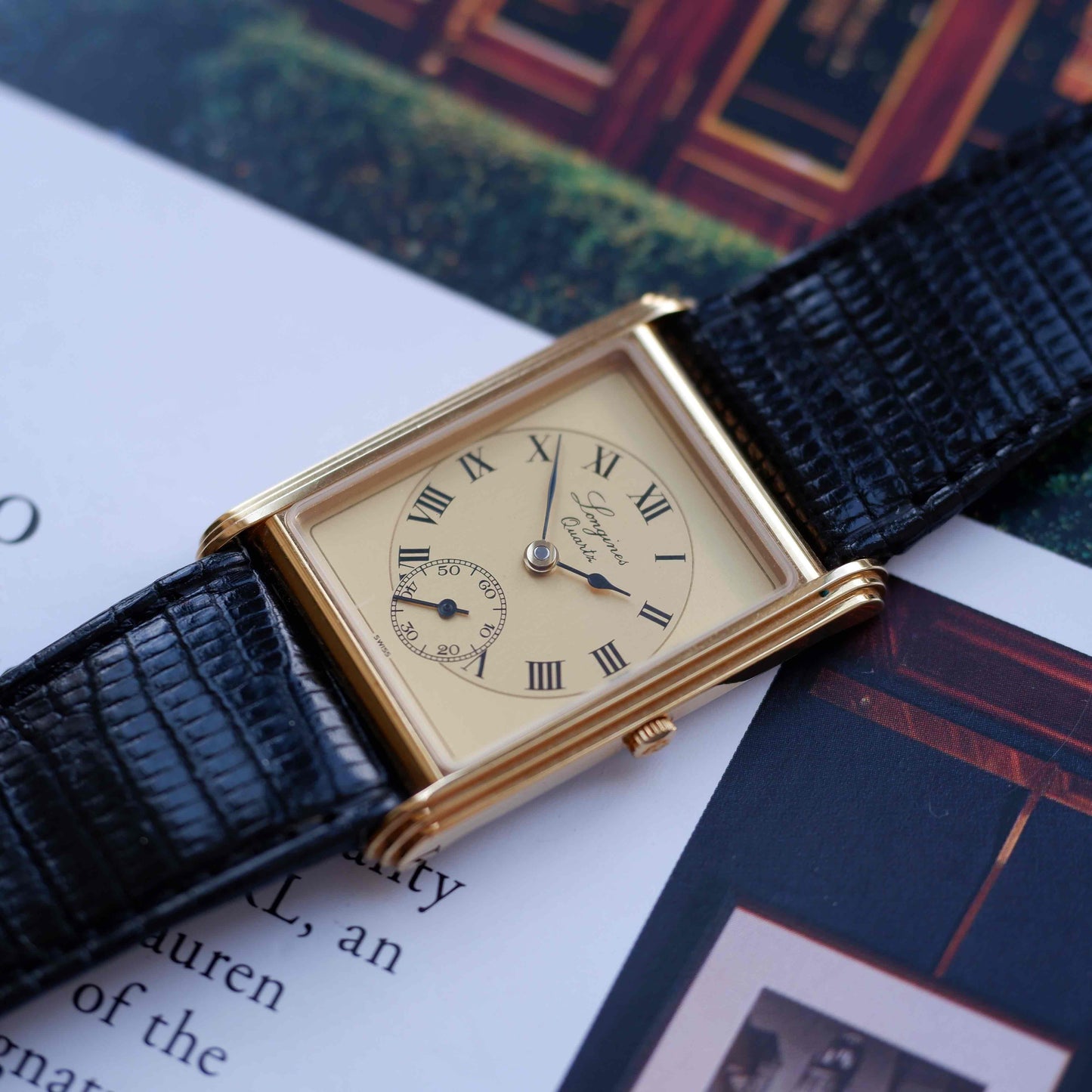 Vintage Longines Tank 150th Anniversary 80s Ultra Thin Gold Roman Dial - NOS