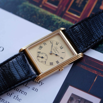 Vintage Longines Tank 150th Anniversary 80s Ultra Thin Gold Roman Dial - NOS