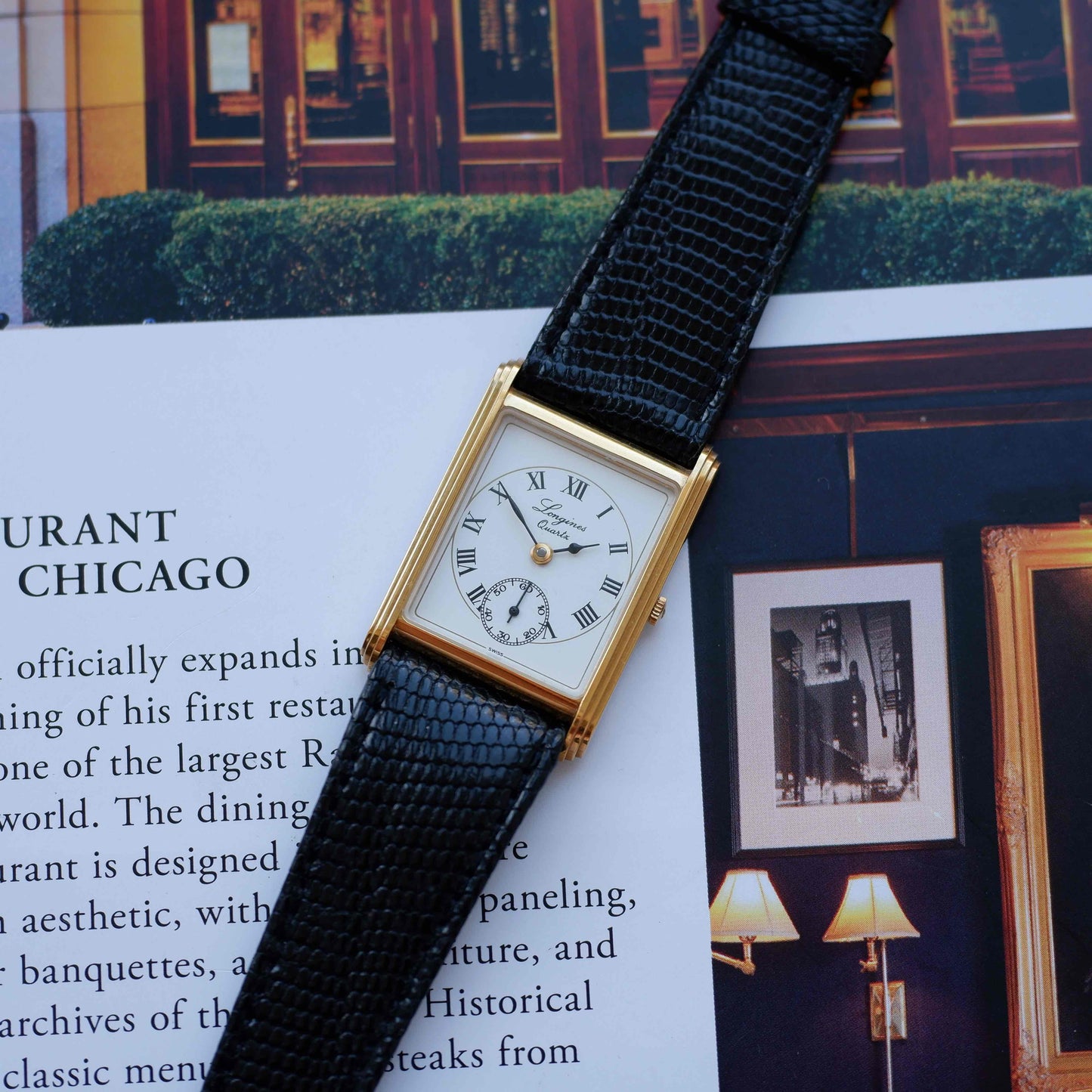 Vintage Longines Tank 150th Anniversary 80s Ultra Thin White Roman Dial - NOS