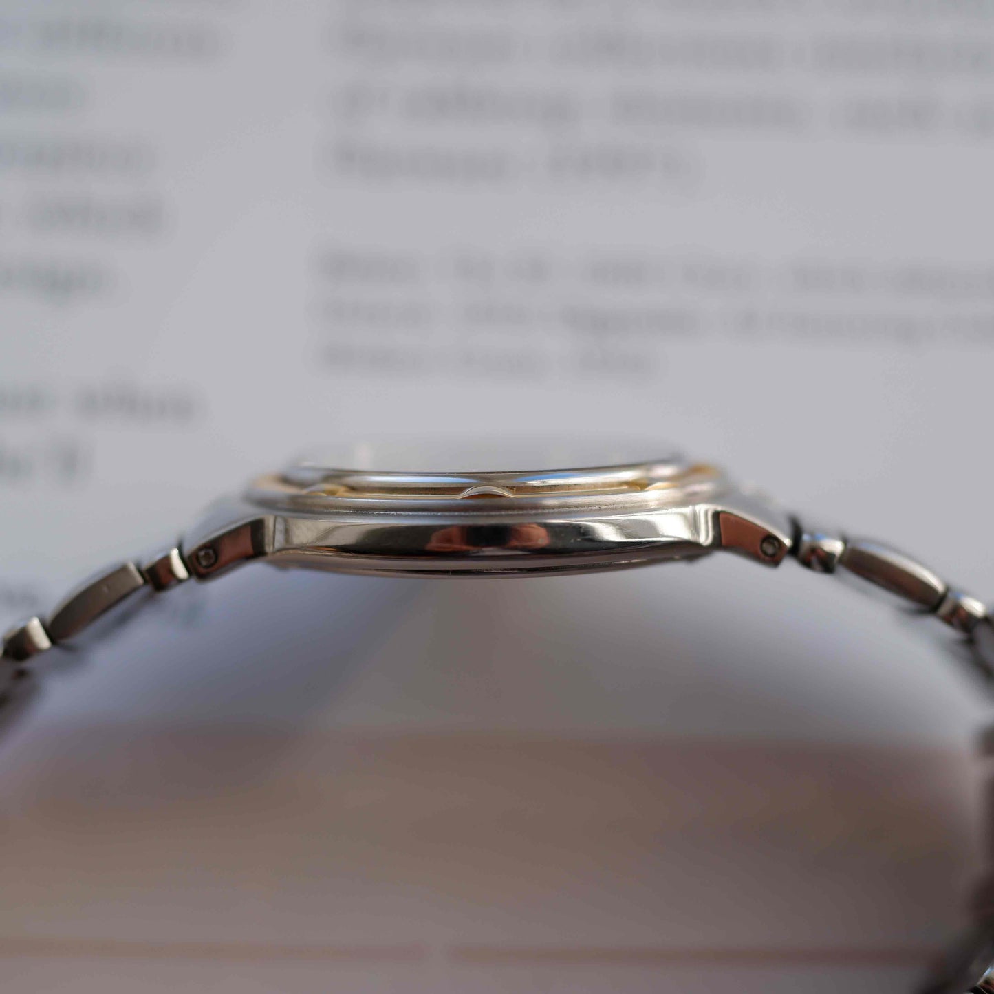 Vintage Raymond Weil Parsifal Watch Golden Two-Tone Black Diamond-Set Dial