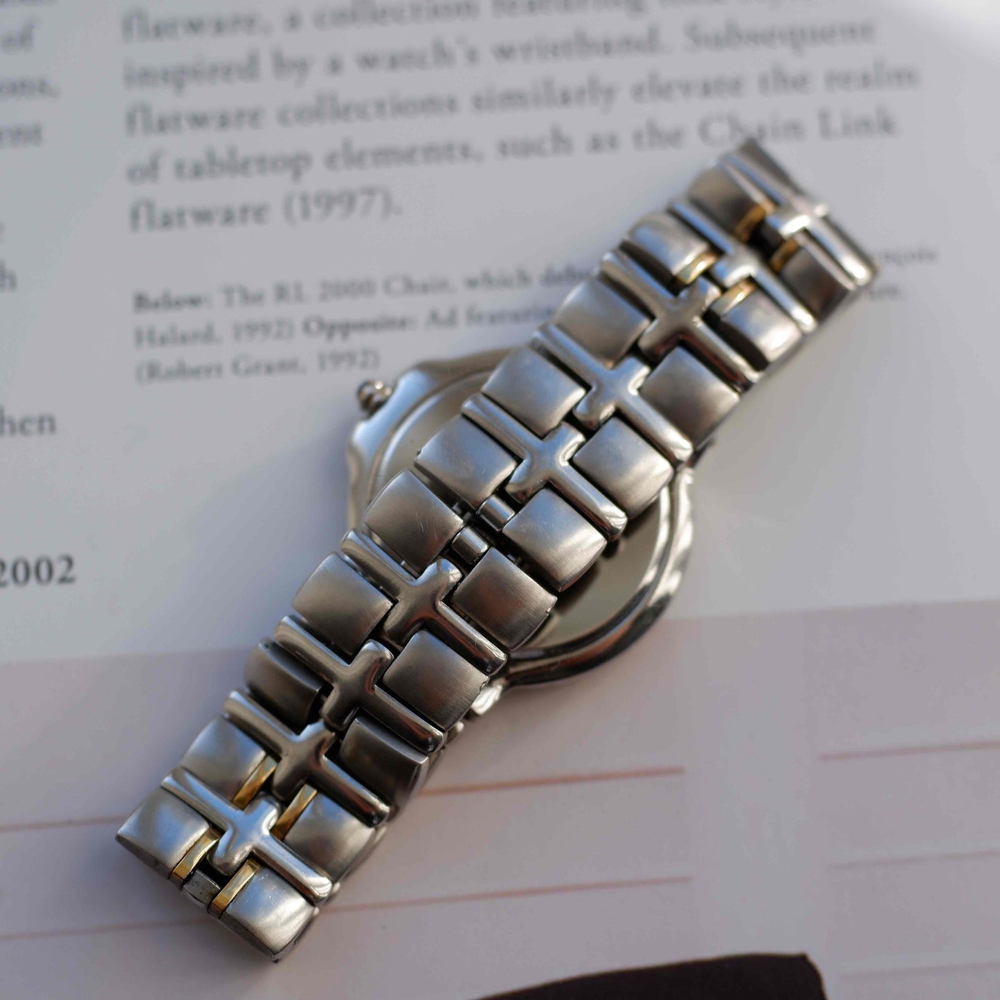 Vintage Raymond Weil Parsifal Watch Golden Two-Tone Black Diamond-Set Dial