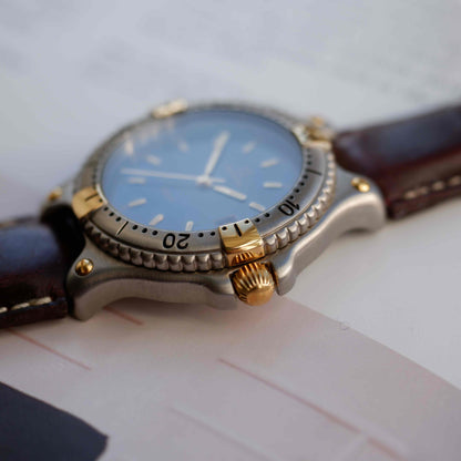 Vintage Zenith Defy Golden Blue Sunnburst Dial Two-Tone Quartz from the 90s - NOS