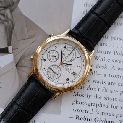 Vintage Seiko Chronograph Ref. 7T32.6A50 Alarm Quartz from the 90s