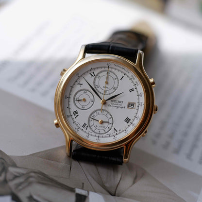 Vintage Seiko Chronograph Ref. 7T32.6A50 Alarm Quartz from the 90s