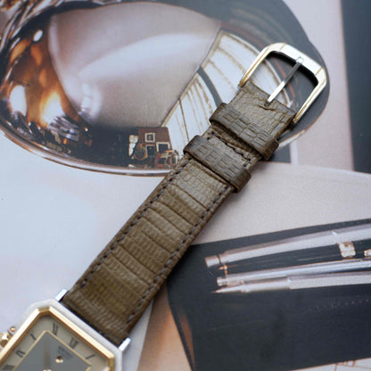 Vintage Seiko Tank Style Alarm Dress Watch 80s Two Tone Quartz MINT