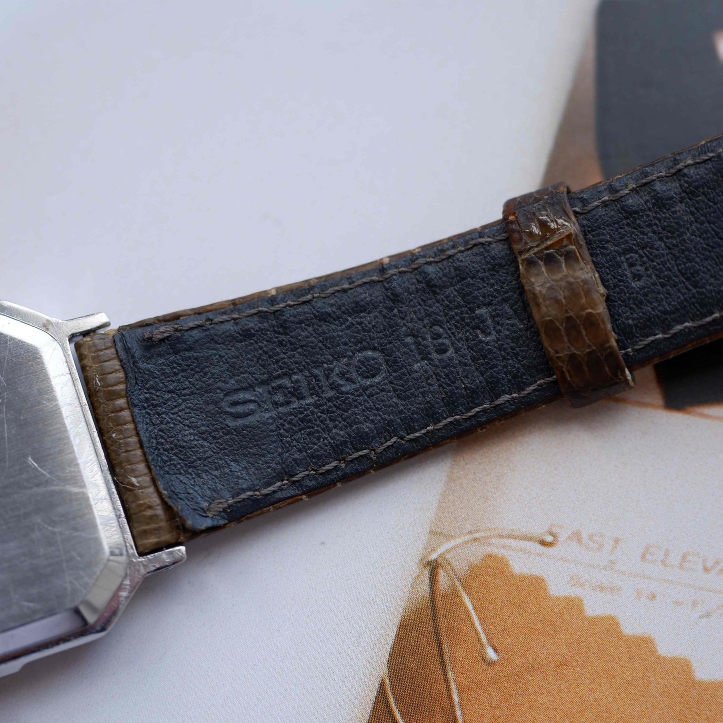 Vintage Seiko Tank Style Alarm Dress Watch 80s Two Tone Quartz MINT