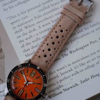 Vintage Sandoz 70s Skin Diver Automatic Orange Dial Date MINT