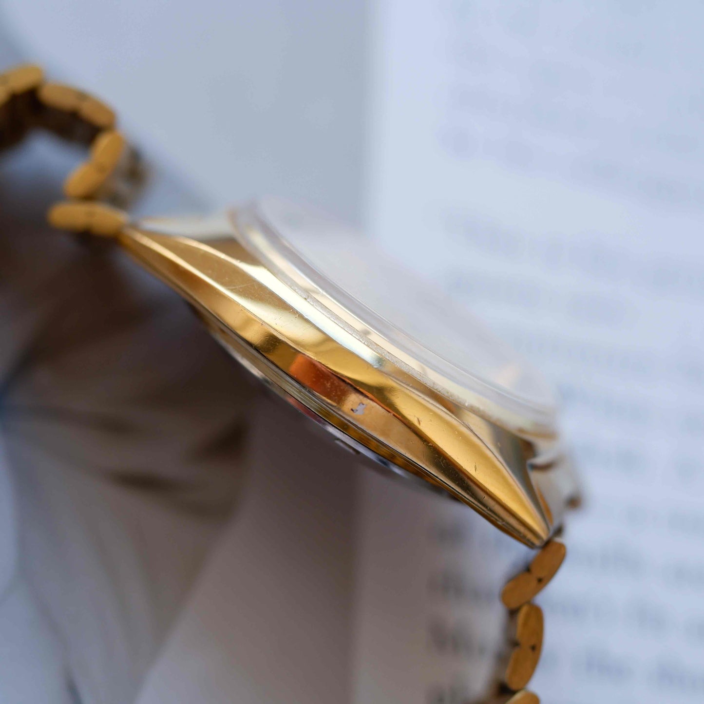 Vintage Citizen Automatic Watch 70s Golden Champagne Dial 21 Jewels Day-Date