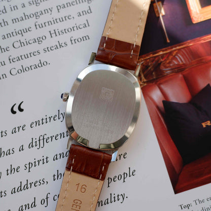 Vintage Roamer St Tropez Mechanical 70s Tank Silver Sunburst Dial Swiss
