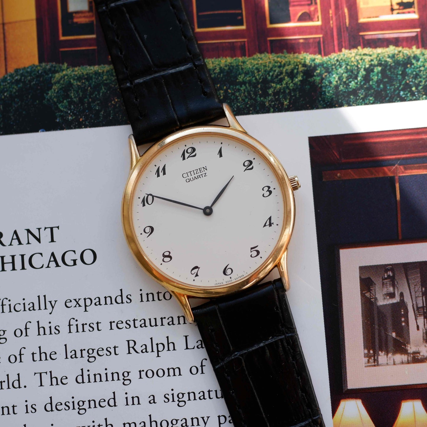 Vintage Citizen Dress Watch 90s Gold Classic Arabic Dial Quartz