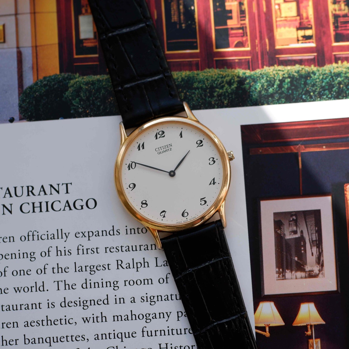 Vintage Citizen Dress Watch 90s Gold Classic Arabic Dial Quartz