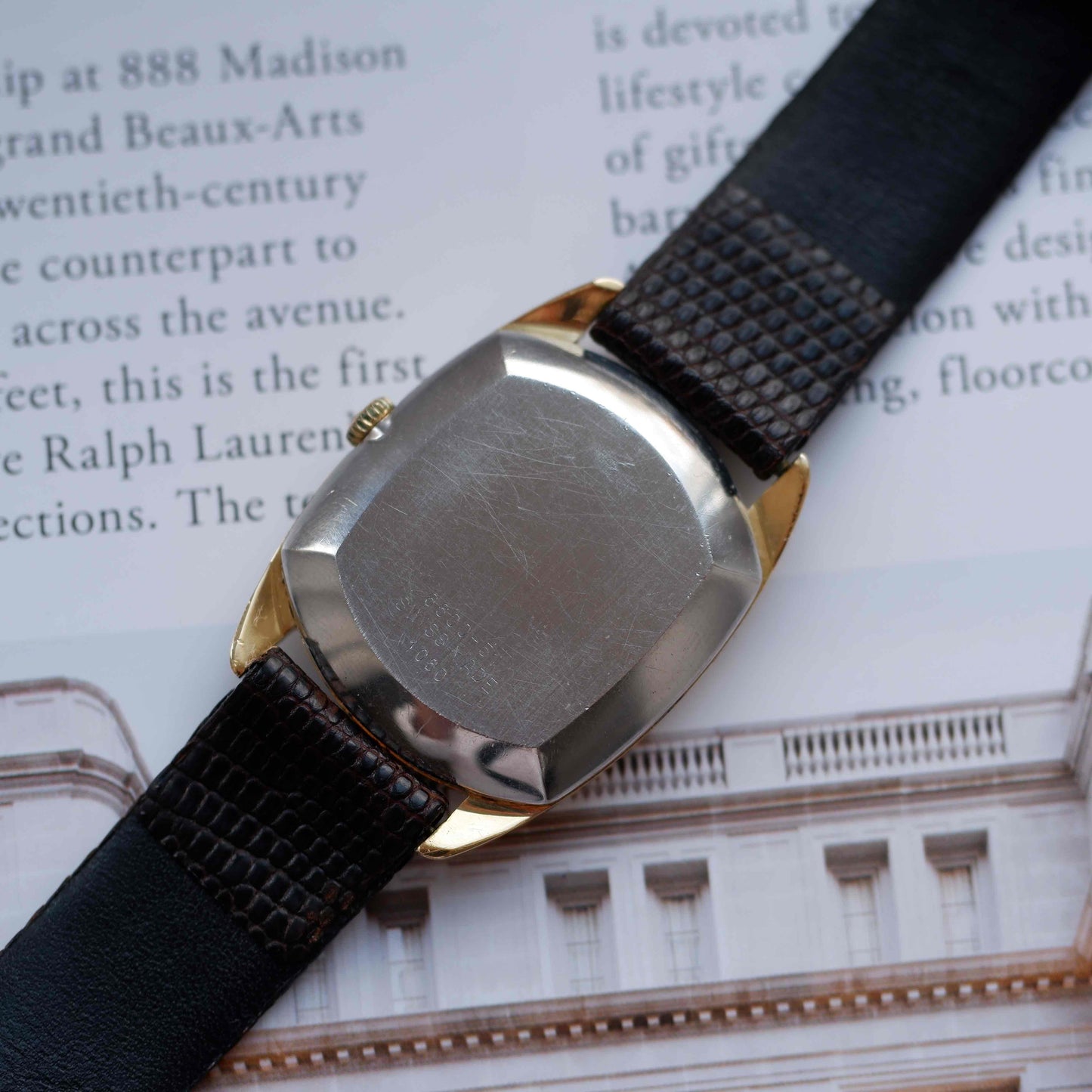 Vintage Favre Leuba King Hussein of Jordan 70s Gold Roman Dial Automatic