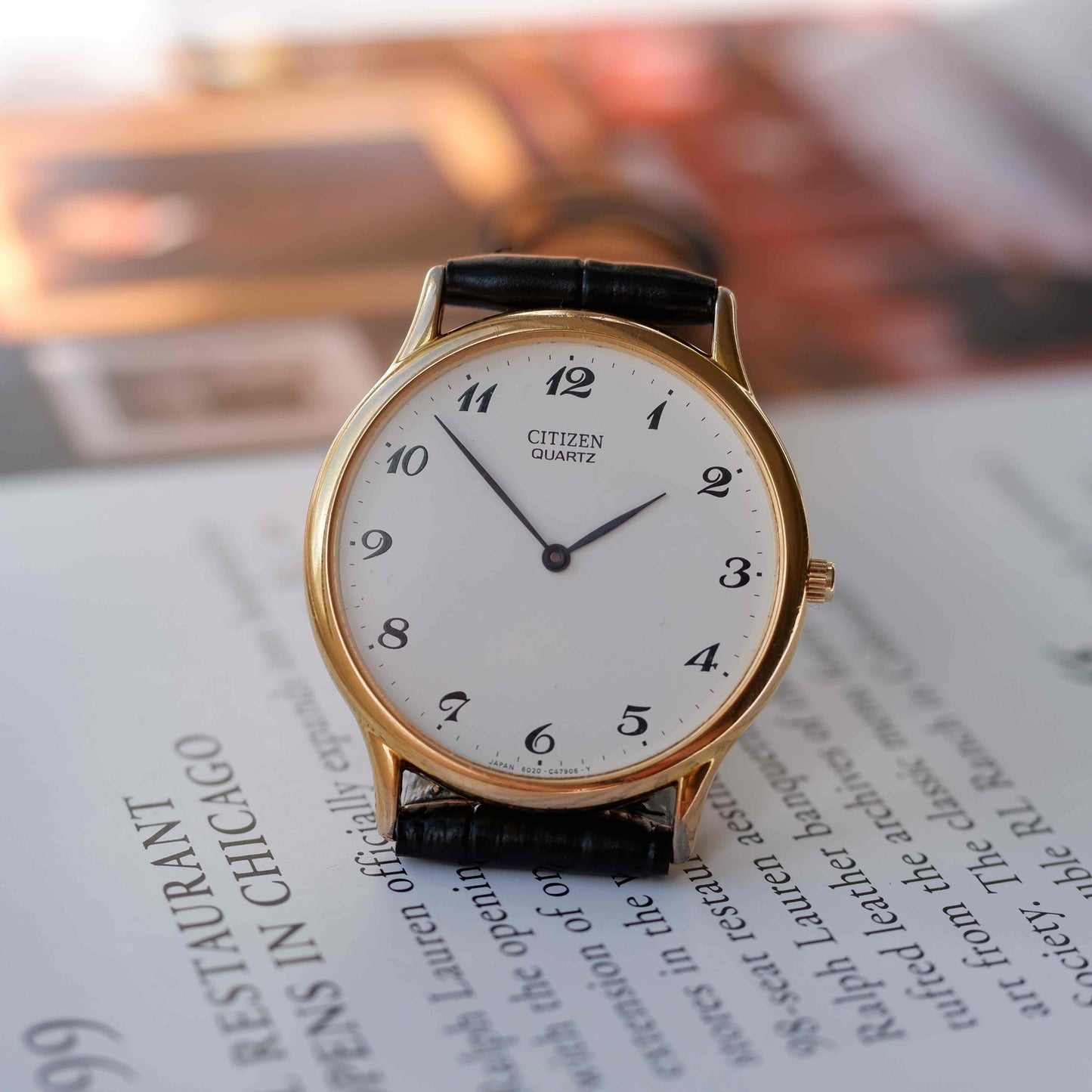 Vintage Citizen Dress Watch 90s Gold Classic Arabic Dial Quartz