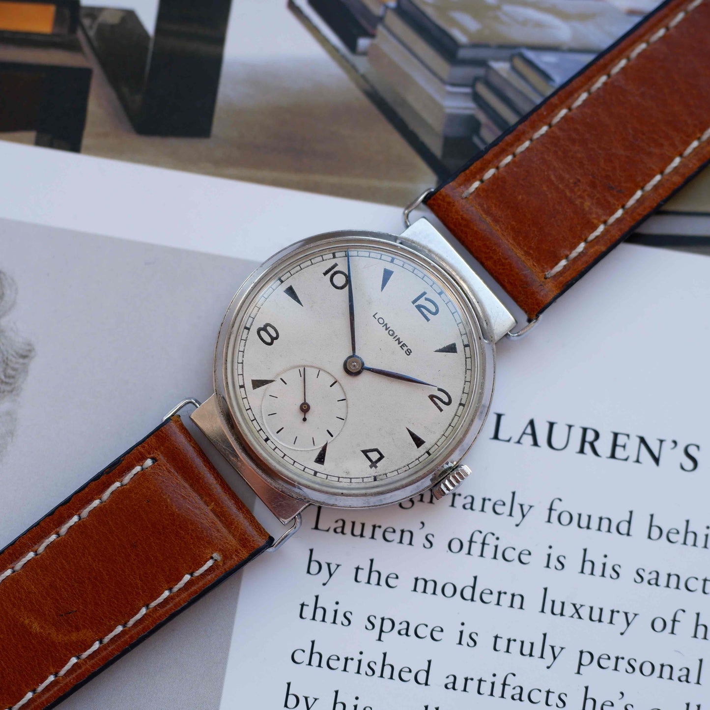 Vintage Longines 1947 Cal. 12.68Z Sector Dial with Blued Hands & Flexible Lugs