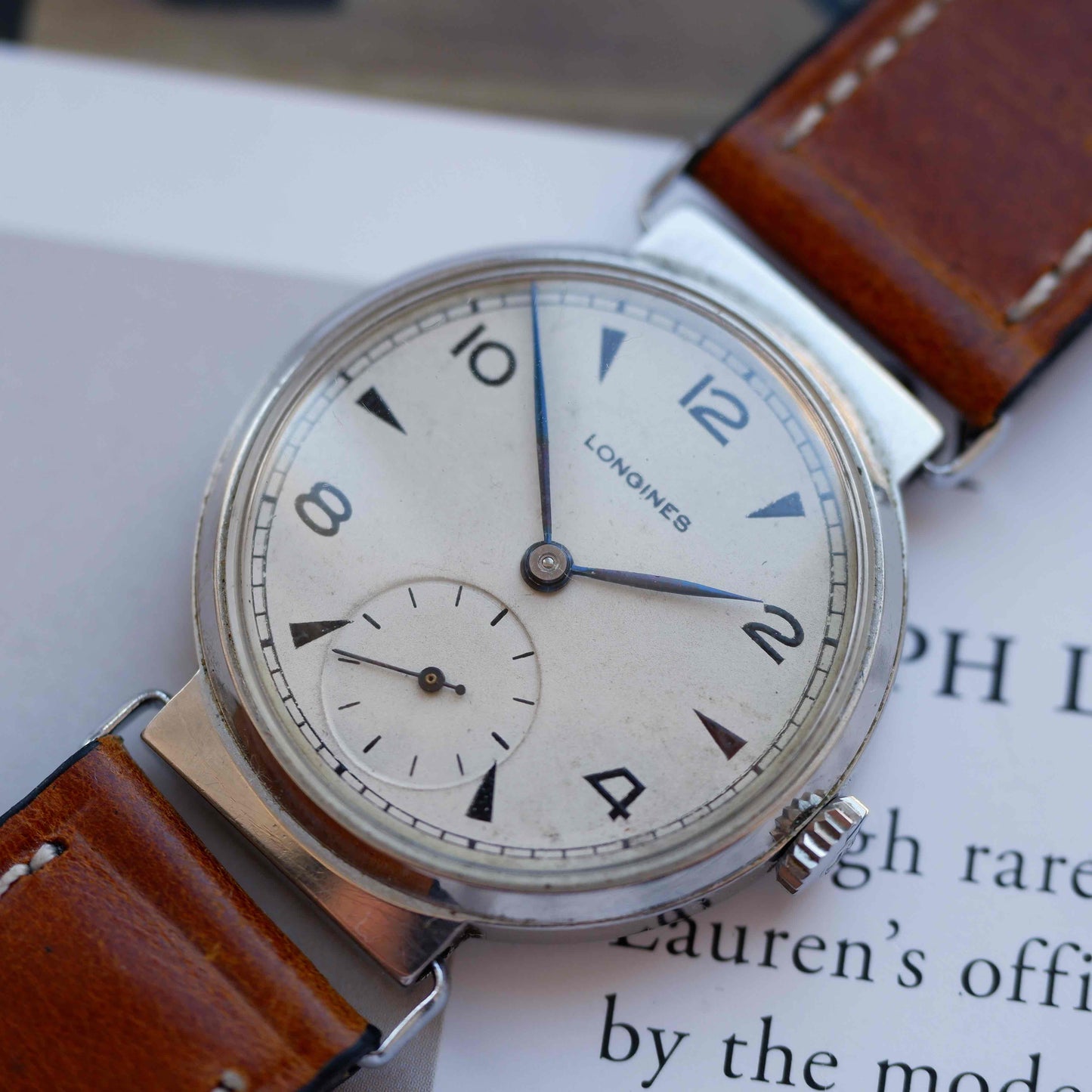 Vintage Longines 1947 Cal. 12.68Z Sector Dial with Blued Hands & Flexible Lugs