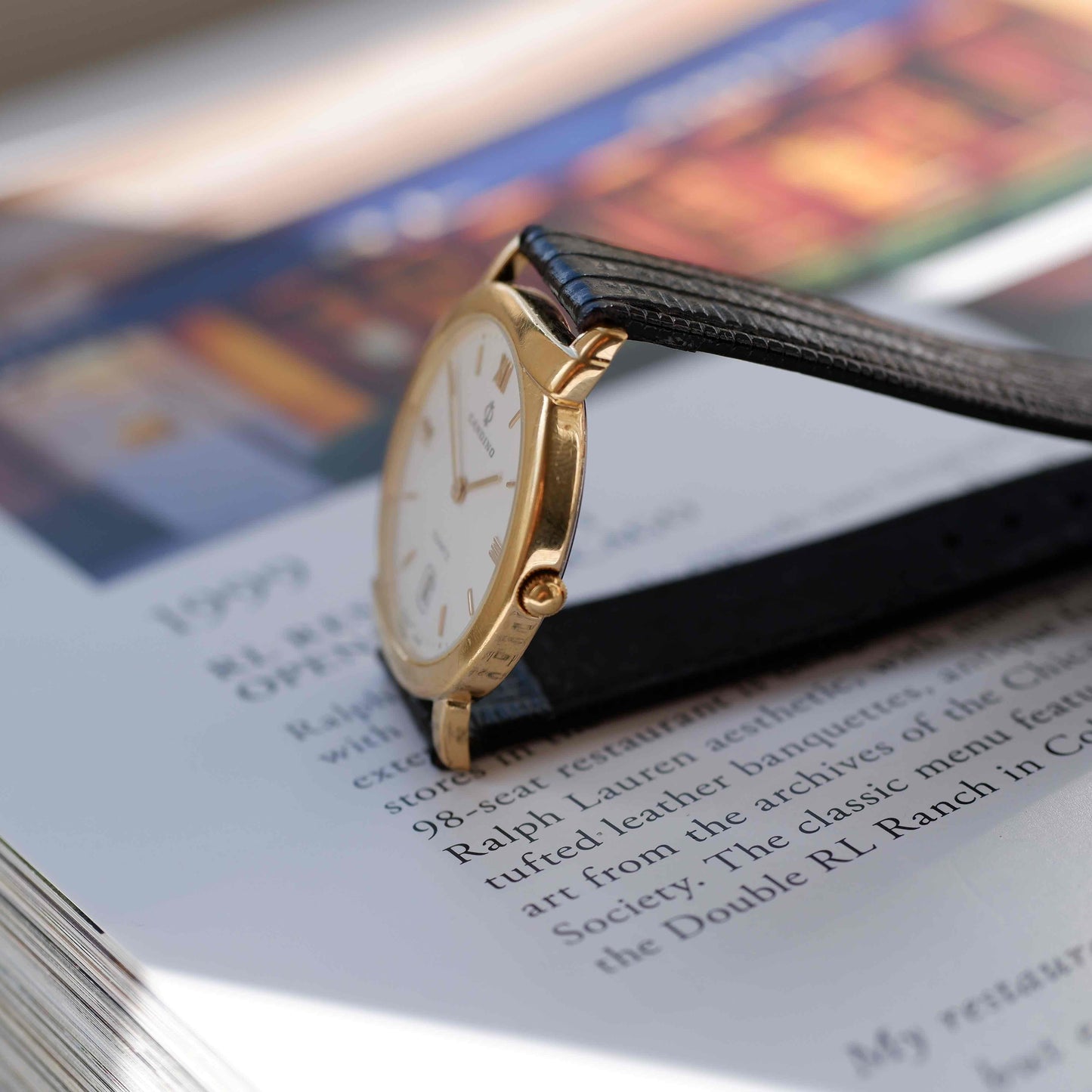 Vintage Candino Dress Watch 90s Gold Hooded Lugs Swiss Quartz