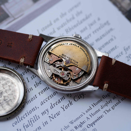 Vintage Doxa Bubble Back Automatic Bidynator 40s White Factory Dial