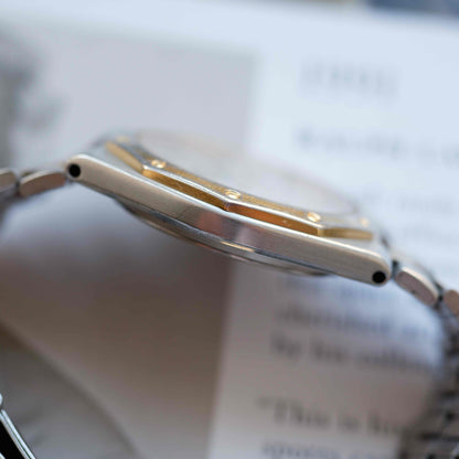 Vintage Seiko SQ 100 Ref. 5Y23-8210 Two-Tone Waffle Dial Day-Date 80s