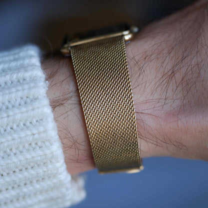 Vintage Seiko Tank Style Golden Dial Two-Tone Quartz 80s