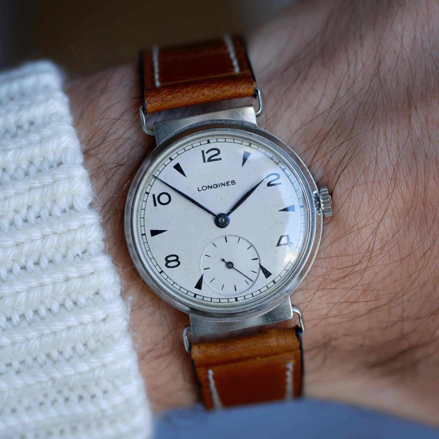 Vintage Longines 1947 Cal. 12.68Z Sector Dial with Blued Hands & Flexible Lugs