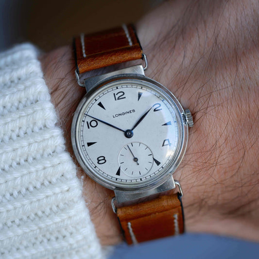 Vintage Longines 1947 Cal. 12.68Z Sector Dial with Blued Hands & Flexible Lugs
