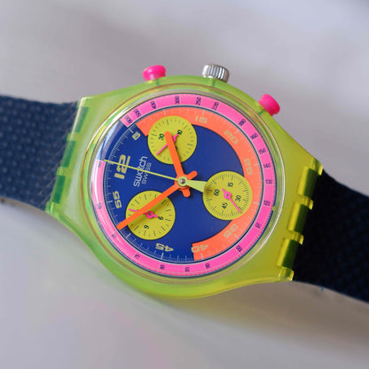 Vintage Swatch Grand Prix SCJ101 90s Chronograph with Box Mint Condition