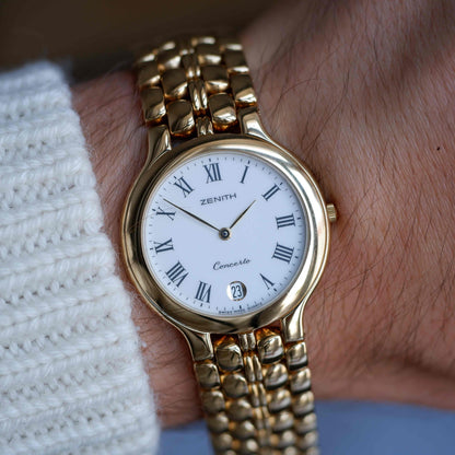 Vintage Zenith Concerto White Dial Golden Quartz from the 90s - NOS