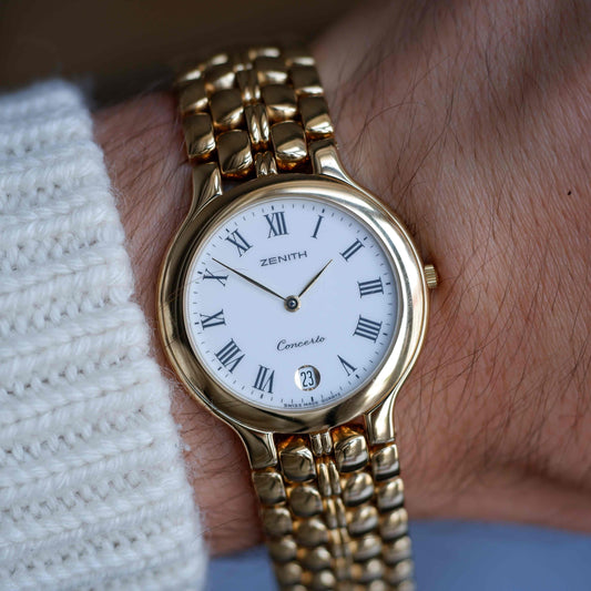 Vintage Zenith Concerto White Dial Golden Quartz from the 90s - NOS