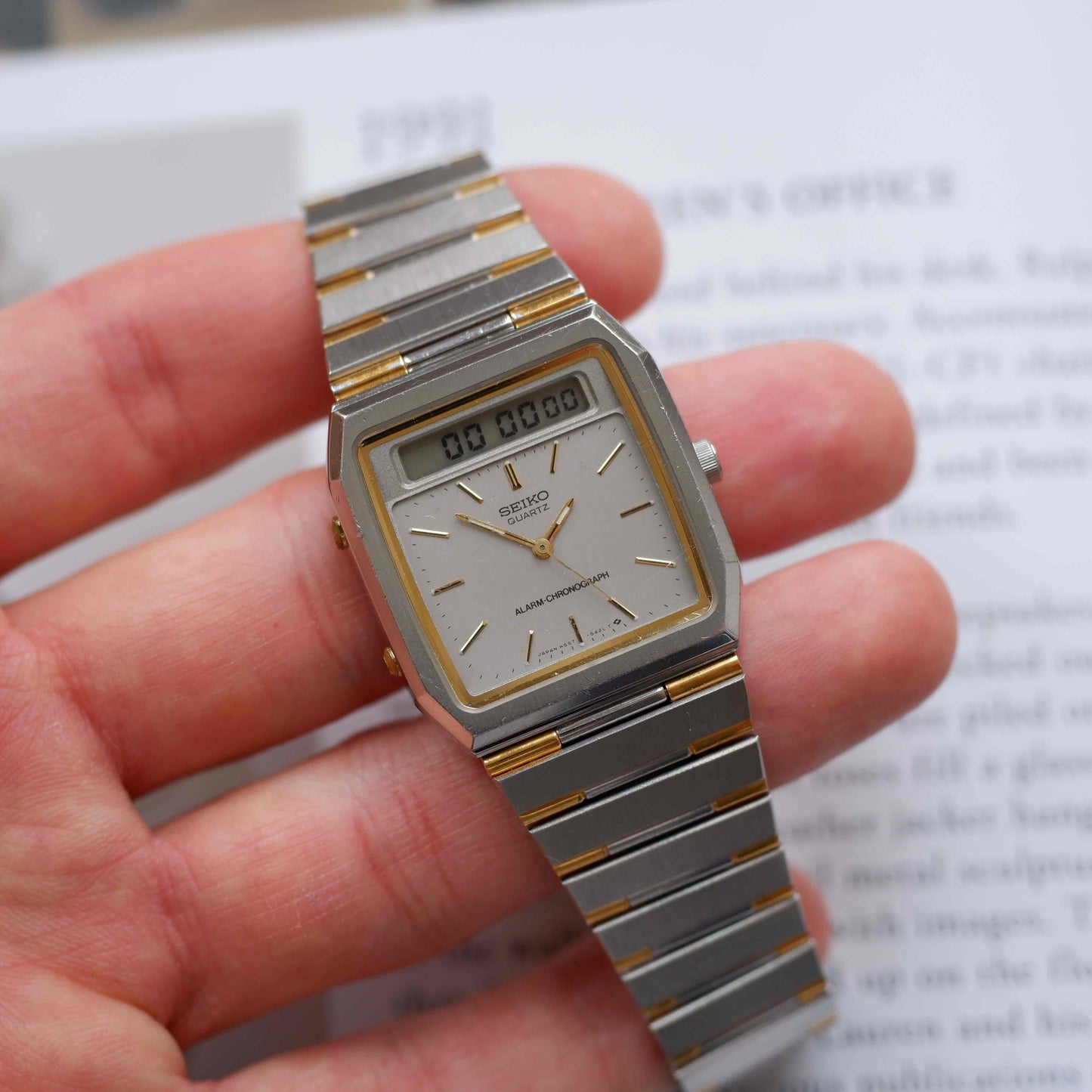 Vintage Seiko AnaDigi Quartz Two Tone Gold from the 80s