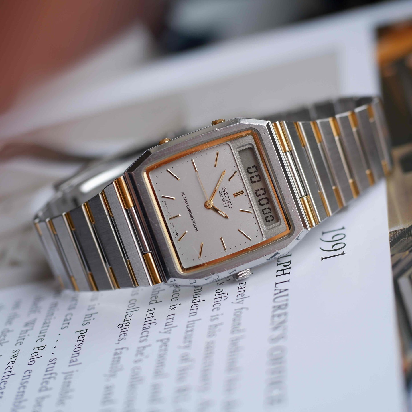 Vintage Seiko AnaDigi Quartz Two Tone Gold from the 80s