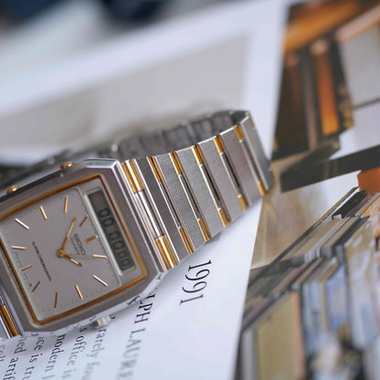 Vintage Seiko AnaDigi Quartz Two Tone Gold from the 80s