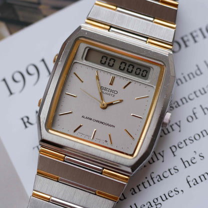 Vintage Seiko AnaDigi Quartz Two Tone Gold from the 80s