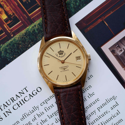 Vintage Longines King Hussein of Jordan 70s Gold Dial Automatic