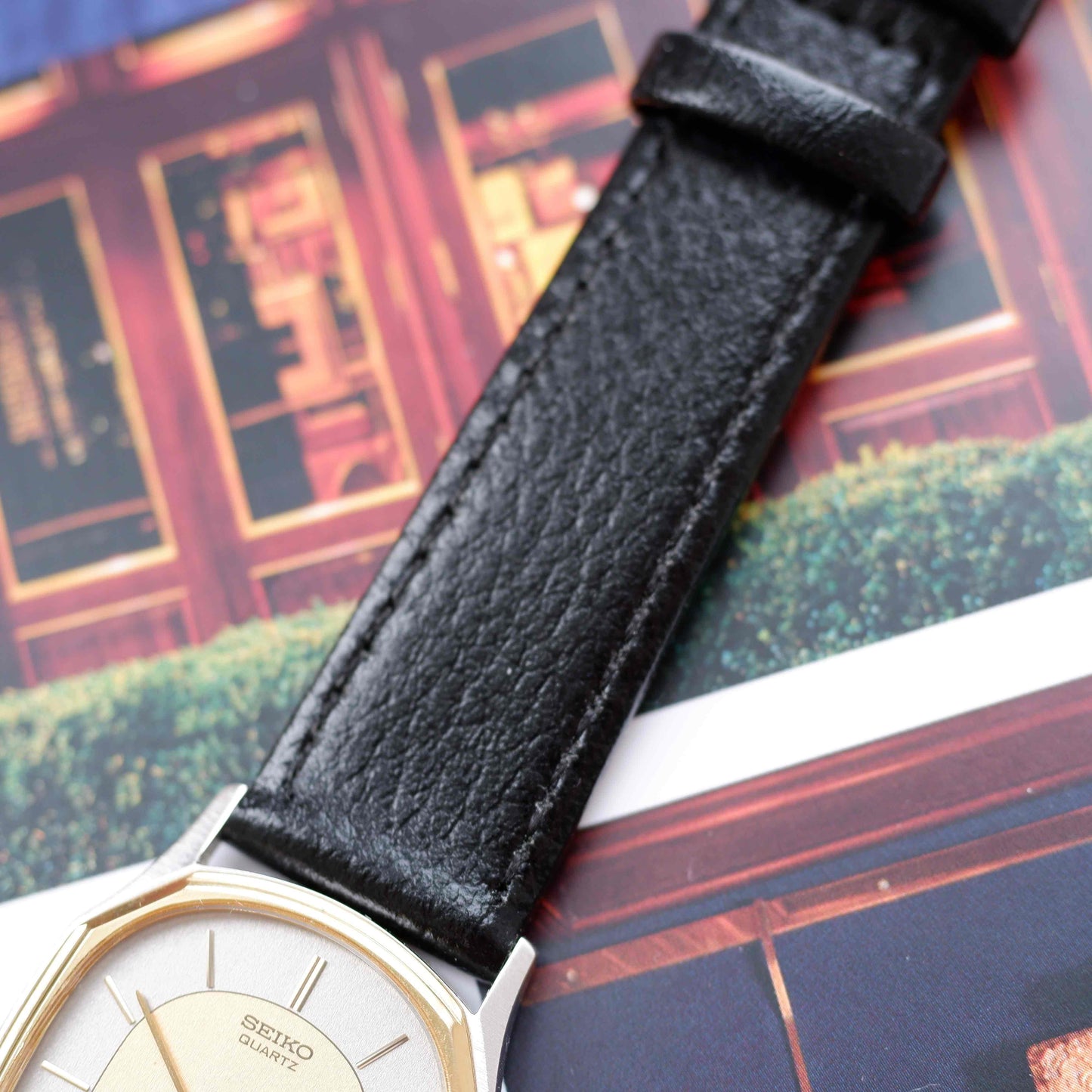 Vintage Seiko Ultra-Thin Dress Watch 80s Two Tone Dial Quartz