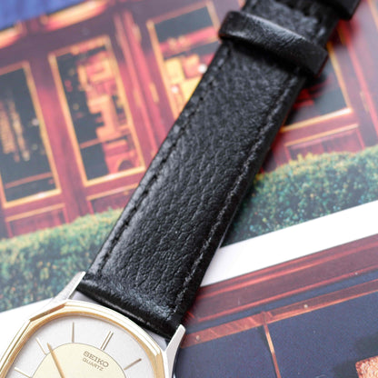Vintage Seiko Ultra-Thin Dress Watch 80s Two Tone Dial Quartz