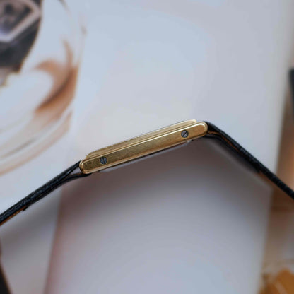 Vintage Omega De Ville Tank Watch 80s Gold Rectangular Dial Quartz