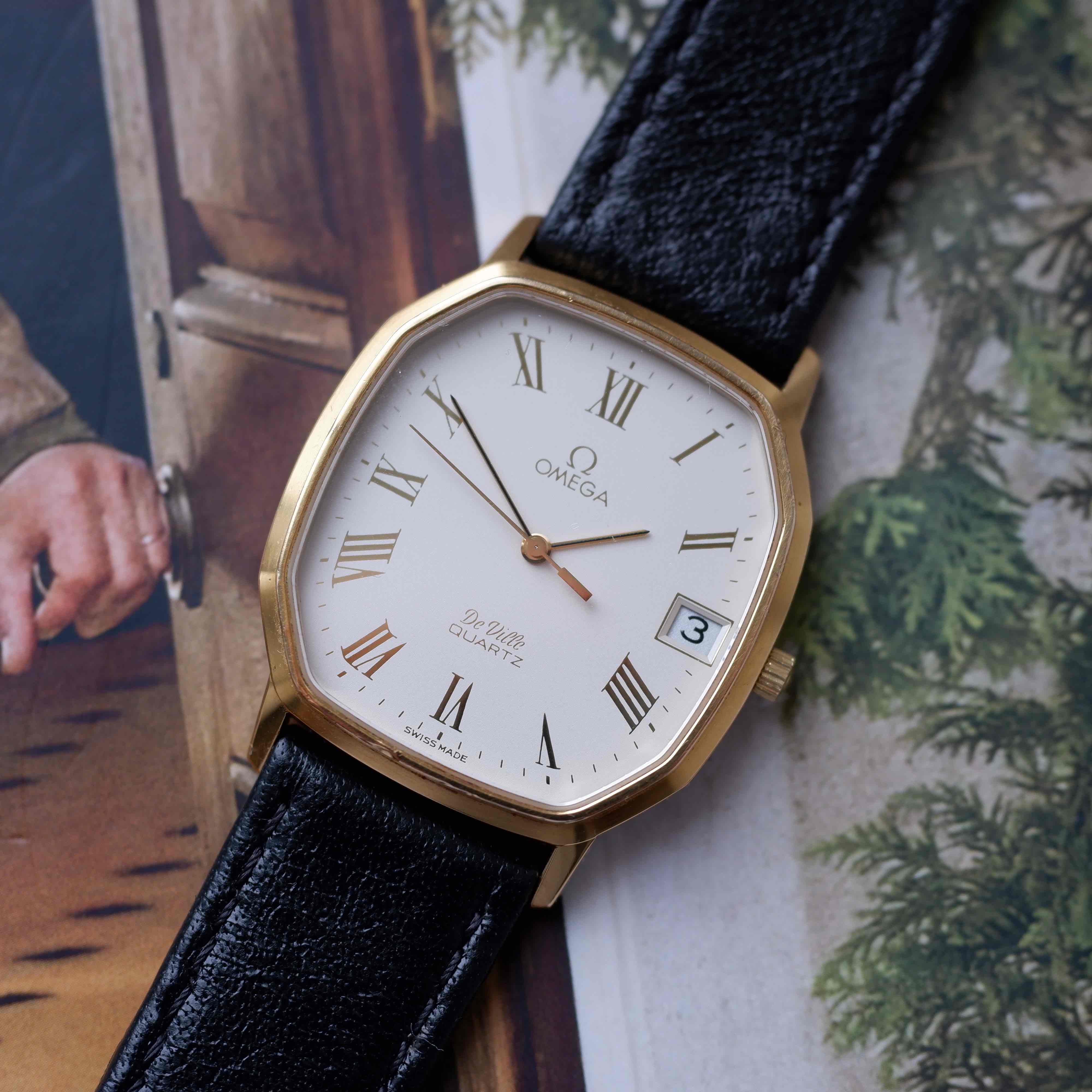 Vintage Omega De Ville Tank Ref. MD 192.0048 Gold 70s Rectangular