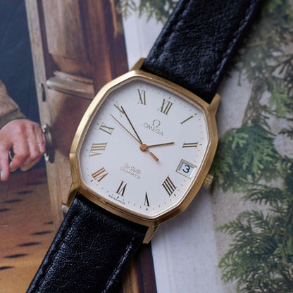 Vintage Omega De Ville Tank Ref. MD 192.0048 Gold 70s Rectangular Quartz